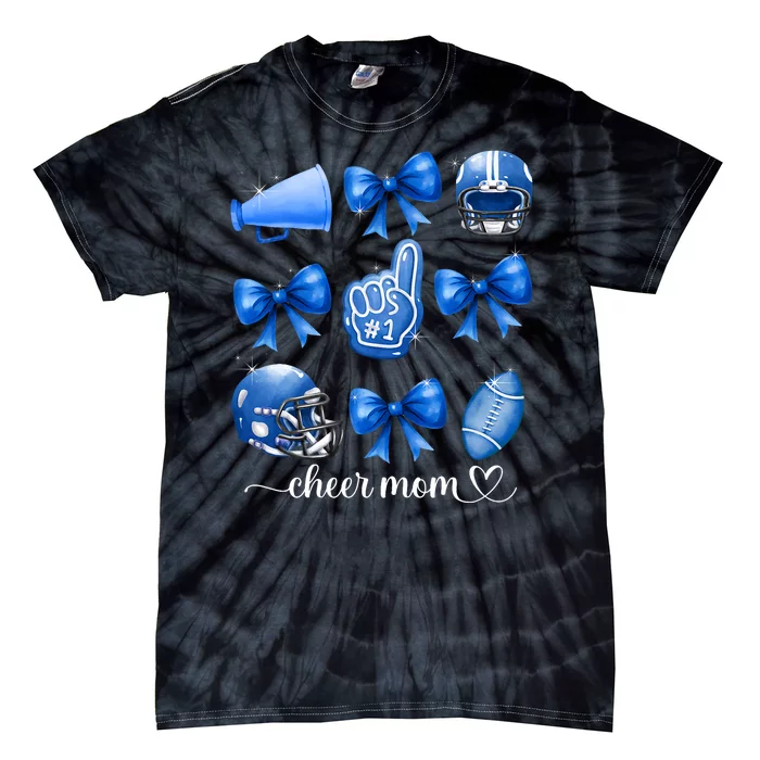 Football And Cheer Mom Football Coquette Bow Game Day Women Tie-Dye T-Shirt