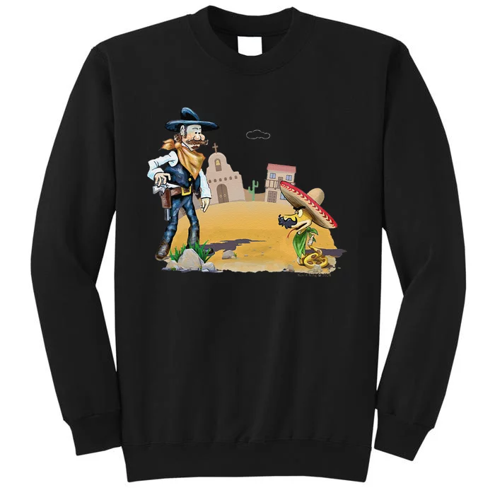 Fun American Cow In A Snakebite Showdown Tall Sweatshirt