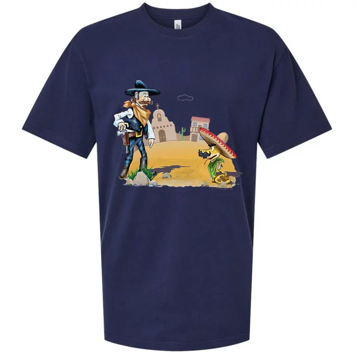 Fun American Cow In A Snakebite Showdown Sueded Cloud Jersey T-Shirt