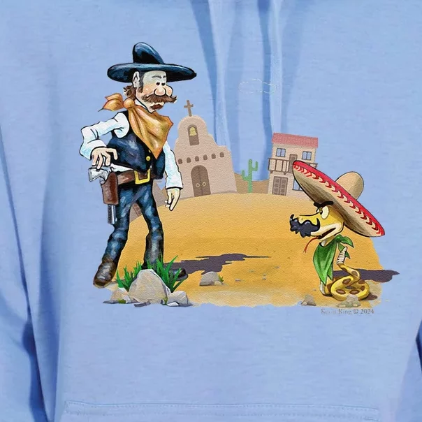 Fun American Cow In A Snakebite Showdown Unisex Surf Hoodie