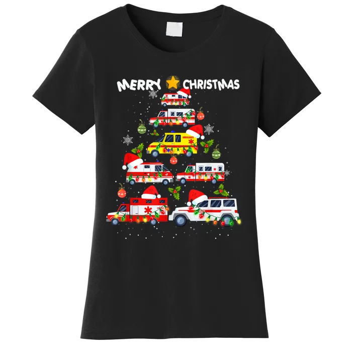 Funny Ambulance Christmas Tree Ornament Decor Women's T-Shirt