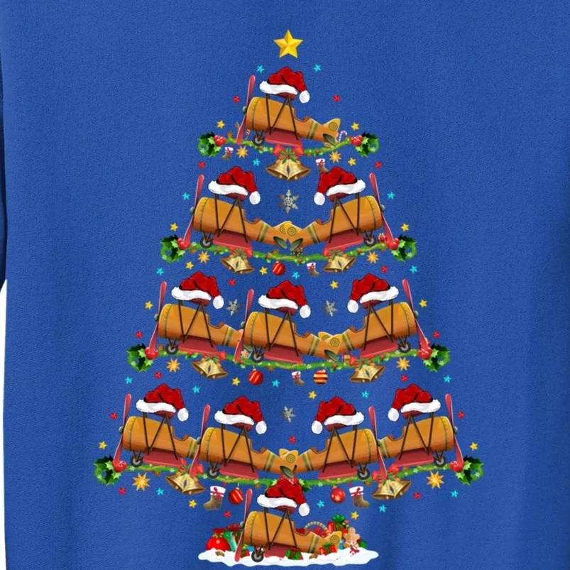 Funny Airplane Christmas Tree Lights Santa Airplane Xmas Gift Sweatshirt