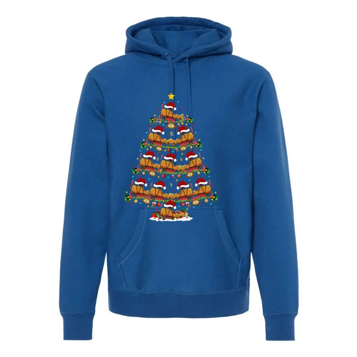 Funny Airplane Christmas Tree Lights Santa Airplane Xmas Gift Premium Hoodie