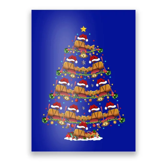 Funny Airplane Christmas Tree Lights Santa Airplane Xmas Gift Poster