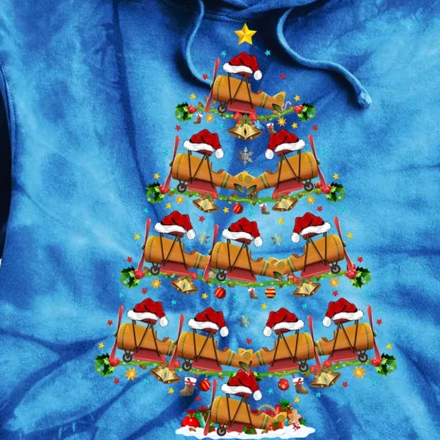 Funny Airplane Christmas Tree Lights Santa Airplane Xmas Gift Tie Dye Hoodie