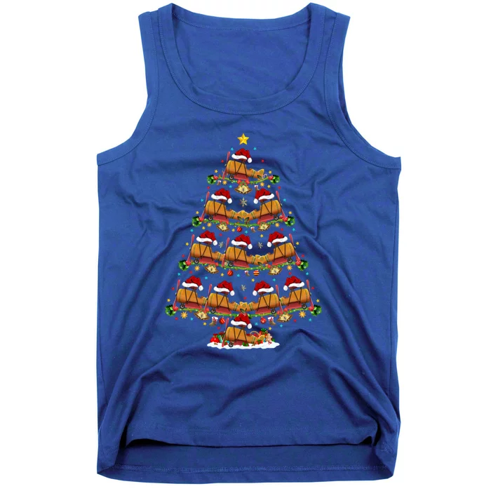 Funny Airplane Christmas Tree Lights Santa Airplane Xmas Gift Tank Top