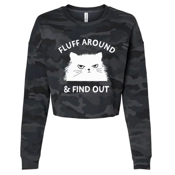 Fluff Around Cat Lady Cropped Pullover Crew