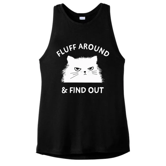 Fluff Around Cat Lady Ladies Tri-Blend Wicking Tank