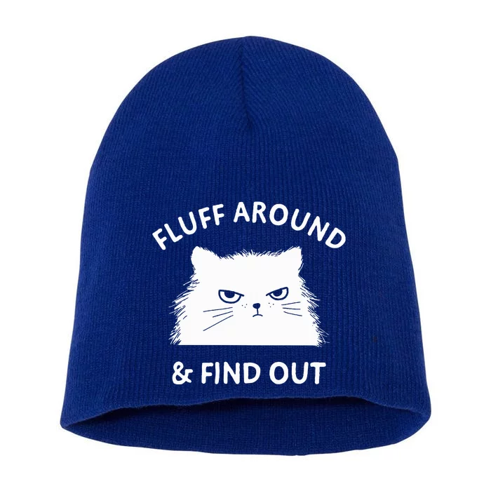 Fluff Around Cat Lady Short Acrylic Beanie