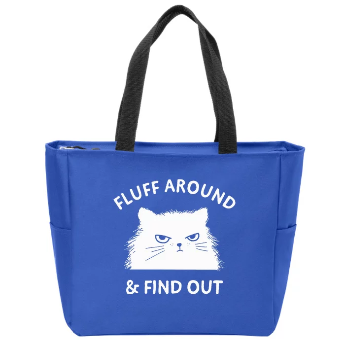 Fluff Around Cat Lady Zip Tote Bag