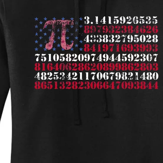 Funny and cool school teacher American flag Pi day Women's Pullover Hoodie