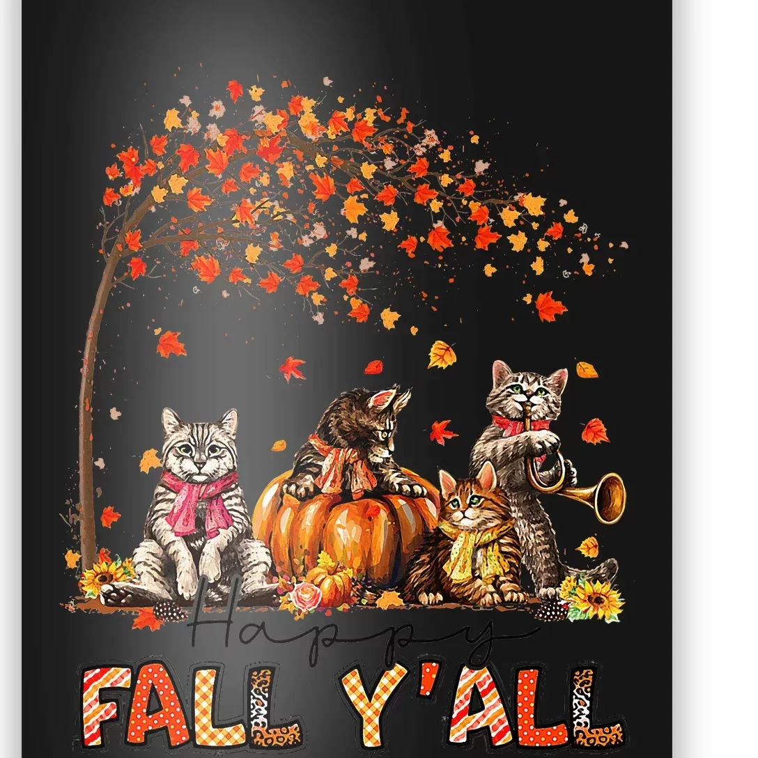 Festive Autumn Cat Lover Pumpkins Halloween Poster