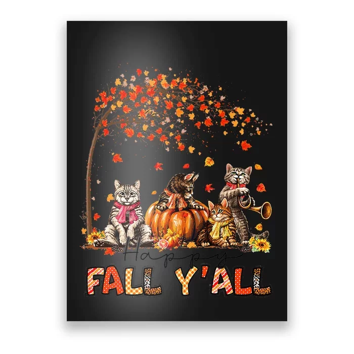 Festive Autumn Cat Lover Pumpkins Halloween Poster