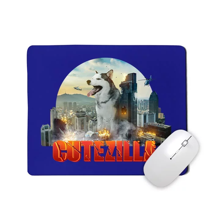 Funny And Cute Husky Puppy For Christmas And Halloween Cool Gift Mousepad