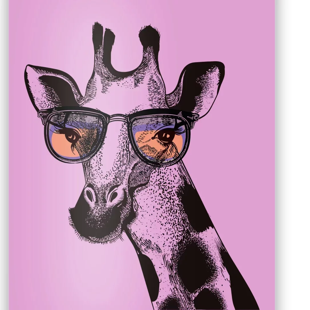 Fun And Cool Hipster Giraffe Animal LoverS Giraffe Poster