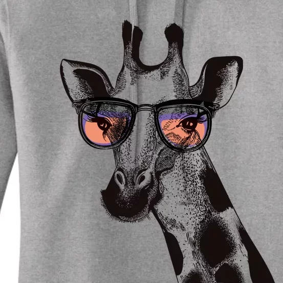 Fun And Cool Hipster Giraffe Animal LoverS Giraffe Women's Pullover Hoodie