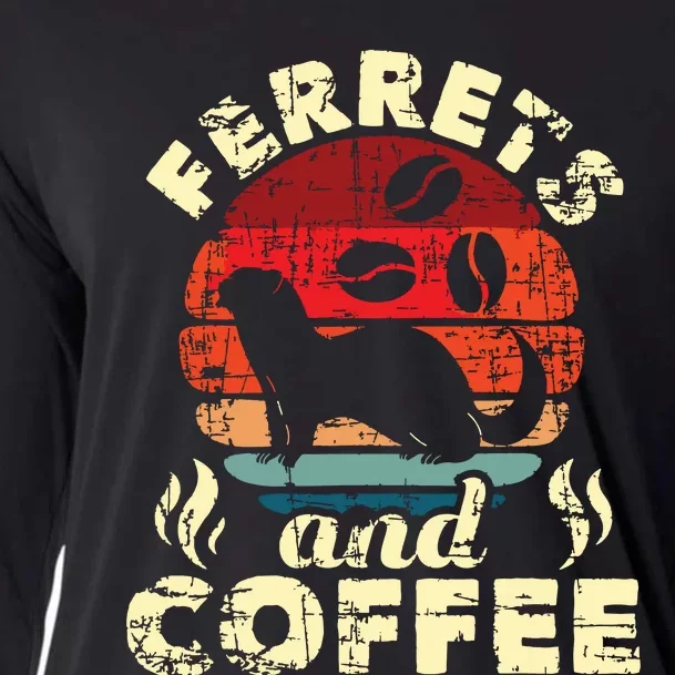 Ferrets And Coffee Ferret Owner Animal Lover Cooling Performance Long Sleeve Crew