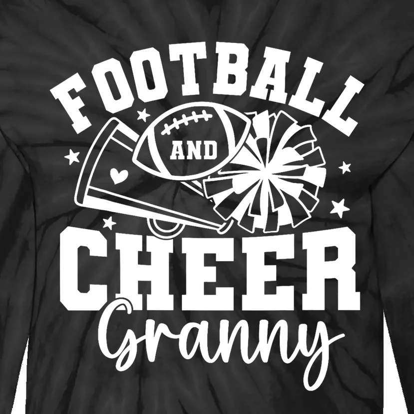 Football And Cheer Granny Football Mom Cheer Grandma Women Tie-Dye Long Sleeve Shirt