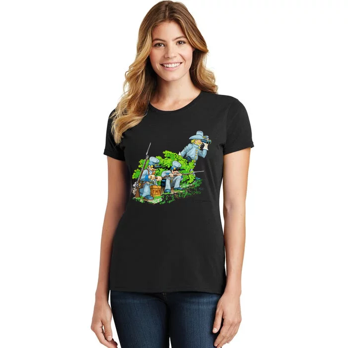 Fun American Confederate Soldiers Waiting In Ambush Women's T-Shirt