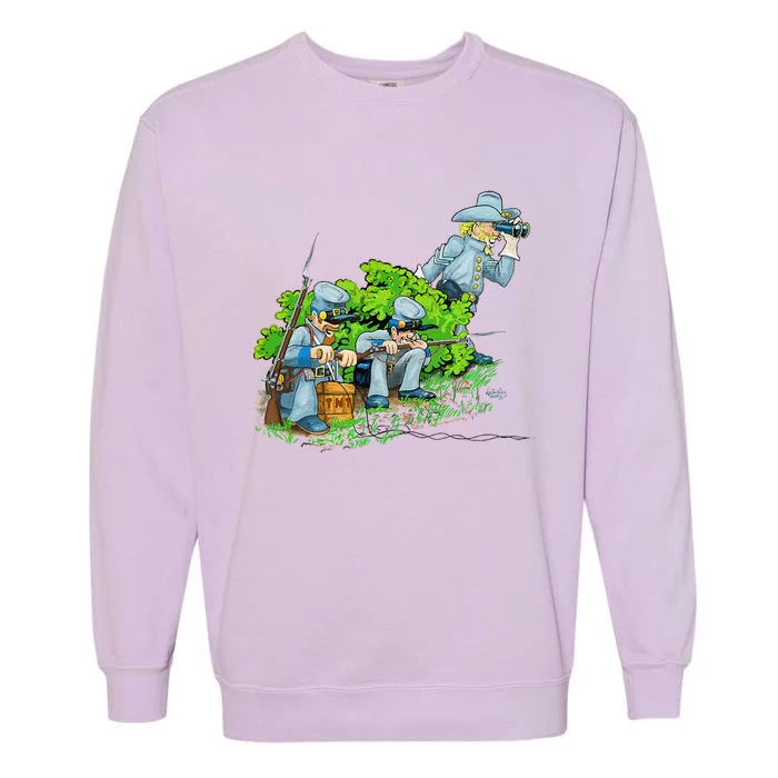 Fun American Confederate Soldiers Waiting In Ambush Garment-Dyed Sweatshirt