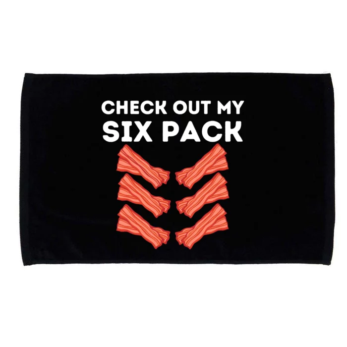 Funny Abs Check Out My Six Pack Humor Food Bacon Lovers Microfiber Hand Towel