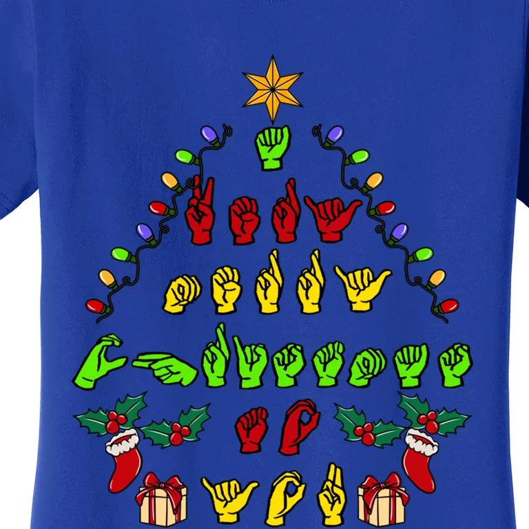 Funny Asl Christmas American Sign Language Great Gift Women's T-Shirt