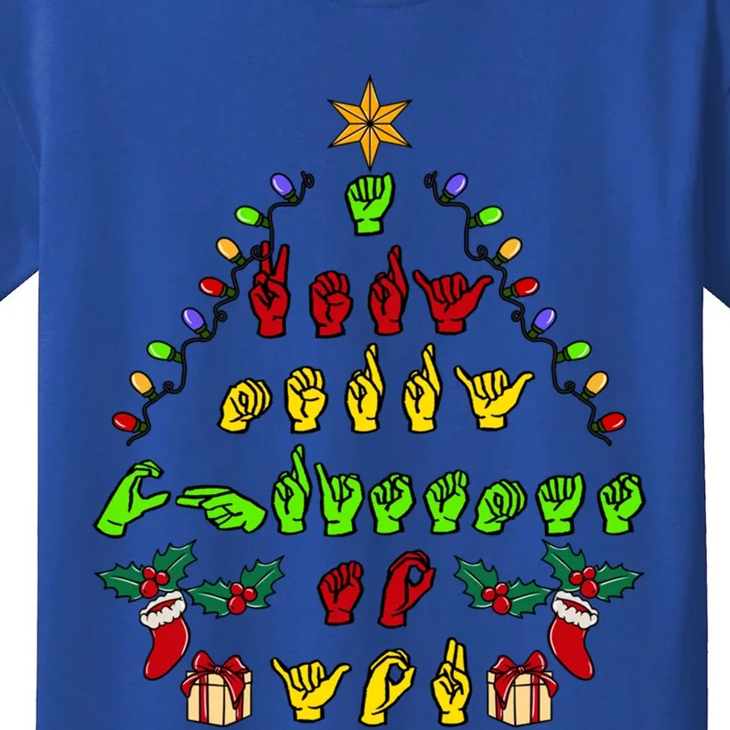 Funny Asl Christmas American Sign Language Great Gift Kids T-Shirt