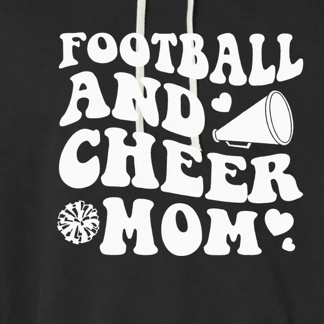 Football And Cheer Mom Cheerleading Mom Mother's Day Garment-Dyed Fleece Hoodie