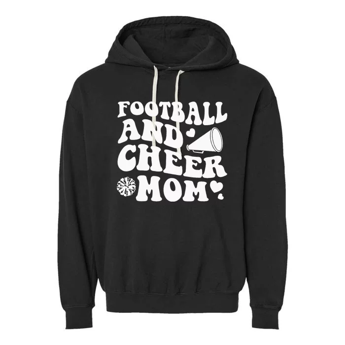 Football And Cheer Mom Cheerleading Mom Mother's Day Garment-Dyed Fleece Hoodie