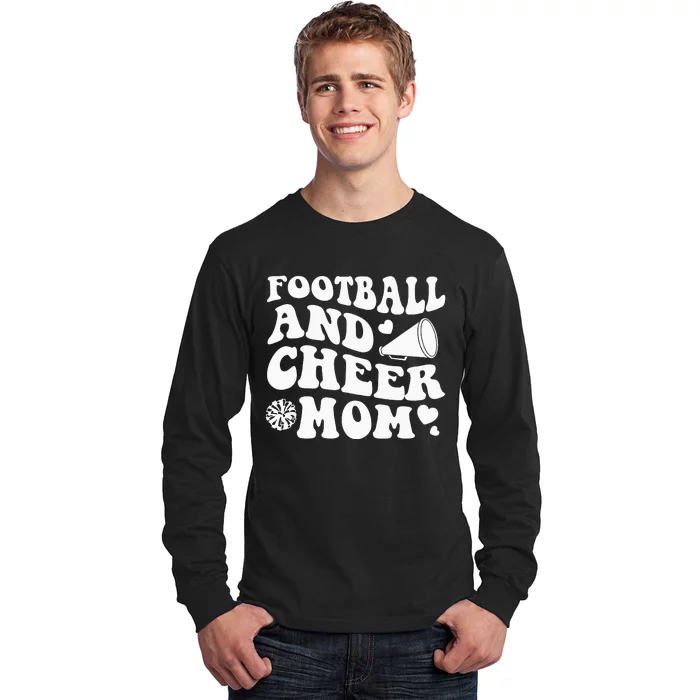 Football And Cheer Mom Cheerleading Mom Mother's Day Long Sleeve Shirt