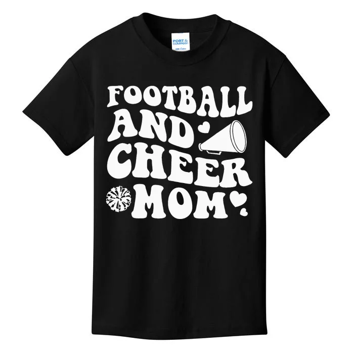 Football And Cheer Mom Cheerleading Mom Mother's Day Kids T-Shirt