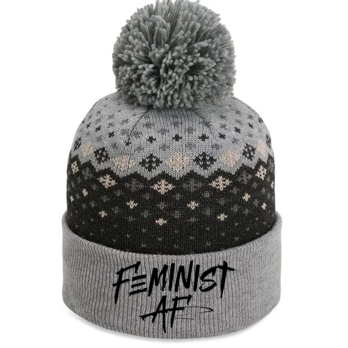 Feminist Af Cute Gift Great Gift Political Protest 'S Rights Gift The Baniff Cuffed Pom Beanie