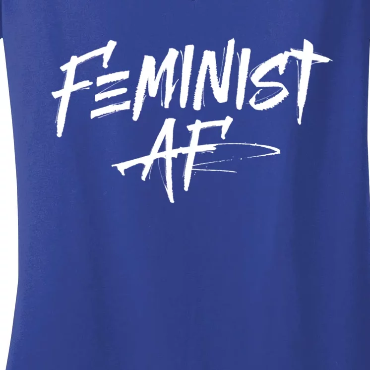 Feminist Af Cute Gift Great Gift Political Protest 'S Rights Gift Women's V-Neck T-Shirt