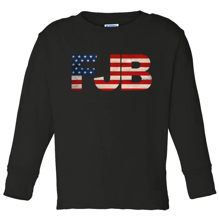 FJB American Camo Logo F*ck Joe Biden Toddler Long Sleeve Shirt