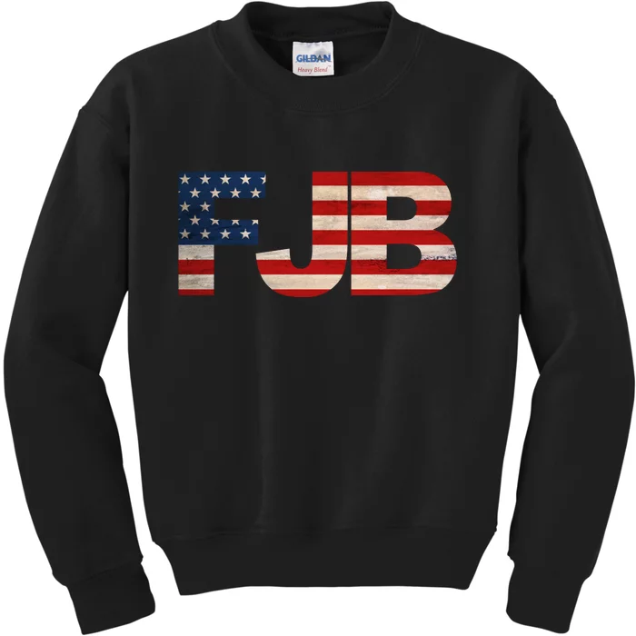 FJB American Camo Logo F*ck Joe Biden Kids Sweatshirt