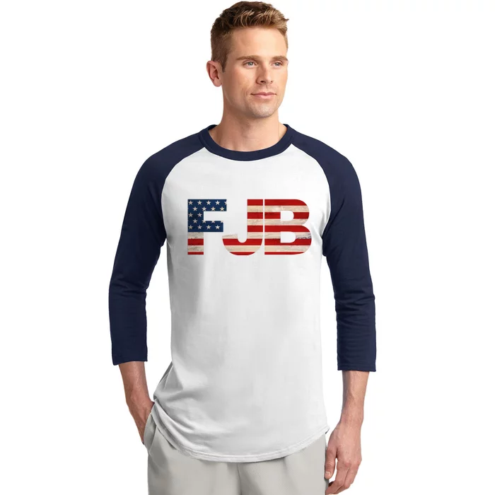 FJB American Camo Logo F*ck Joe Biden Baseball Sleeve Shirt