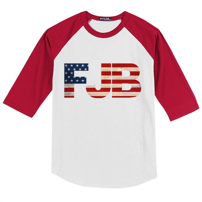 FJB American Camo Logo F*ck Joe Biden Kids Colorblock Raglan Jersey