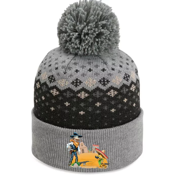 Fun American Cowboy In A Snakebite Showdown The Baniff Cuffed Pom Beanie