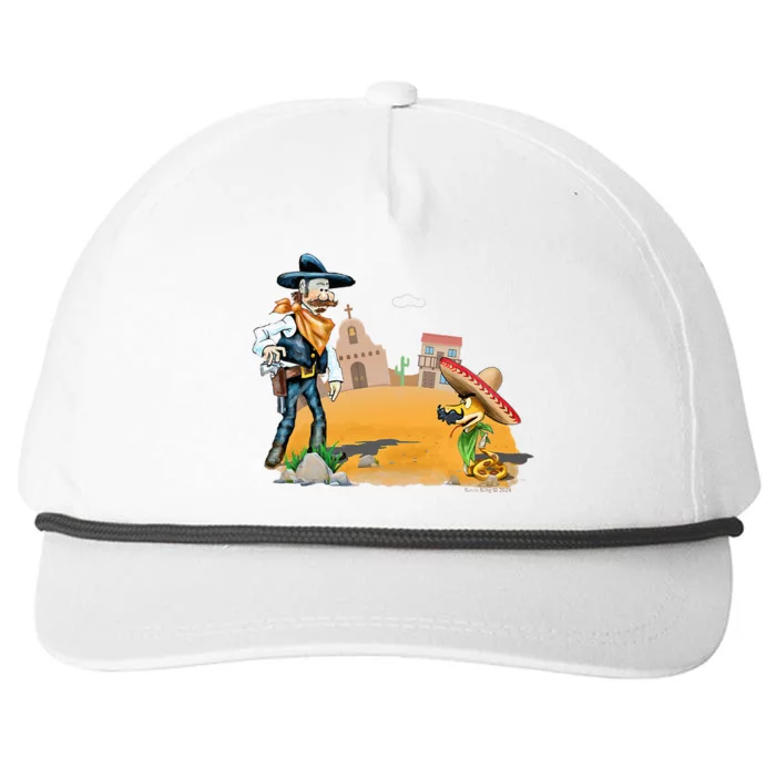 Fun American Cowboy In A Snakebite Showdown Snapback Five-Panel Rope Hat