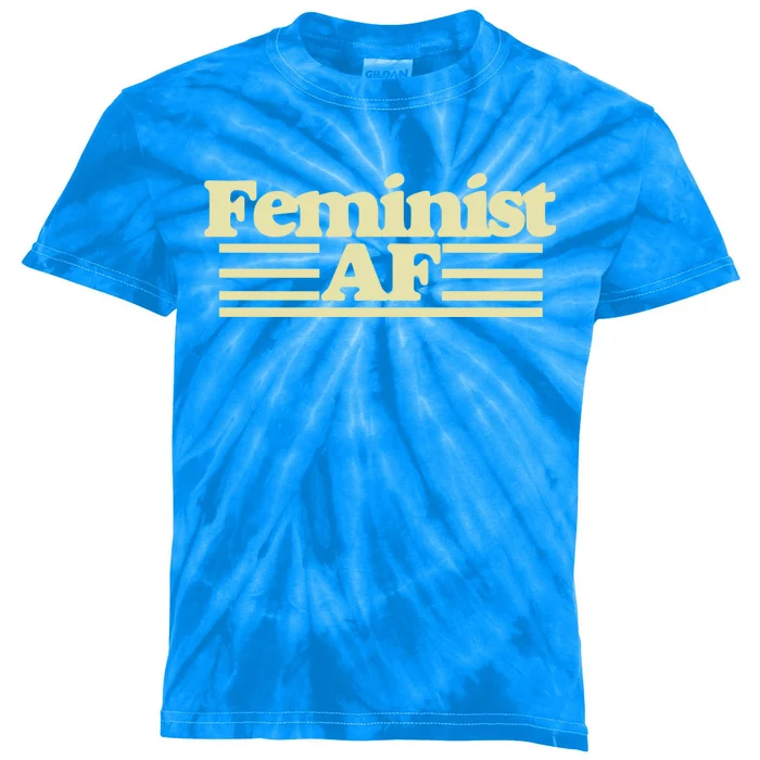 Feminist Af Cute Gift Kids Tie-Dye T-Shirt