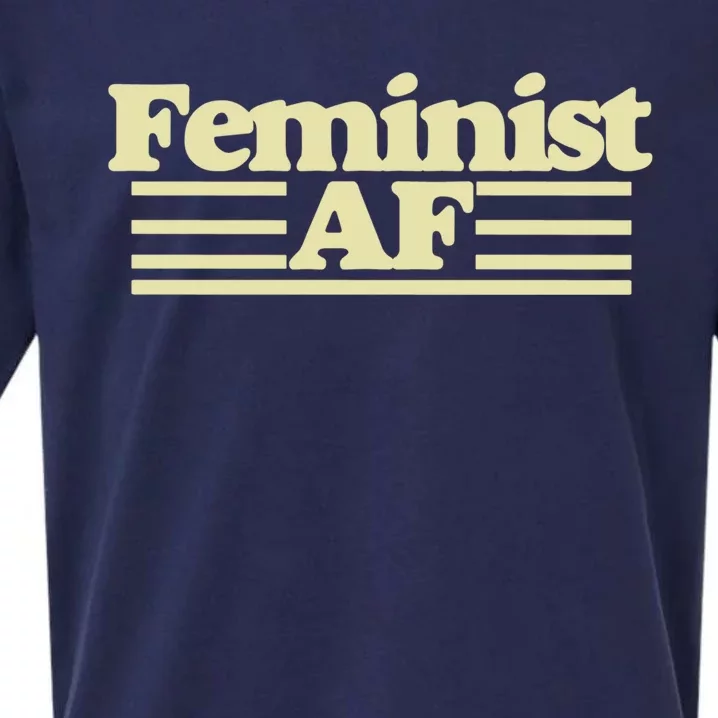 Feminist Af Cute Gift Sueded Cloud Jersey T-Shirt