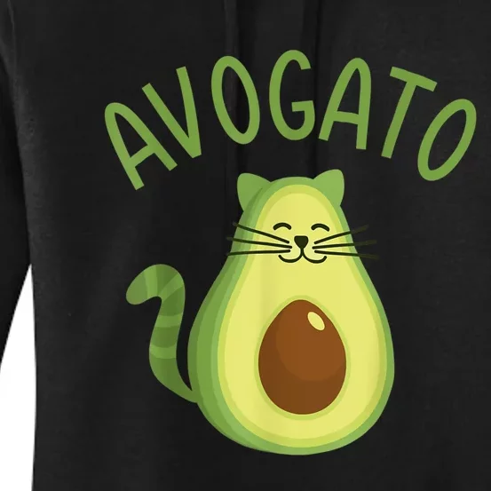 Funny Avogato Cat For Avocado Lover And Cinco De Mayo Women's Pullover Hoodie