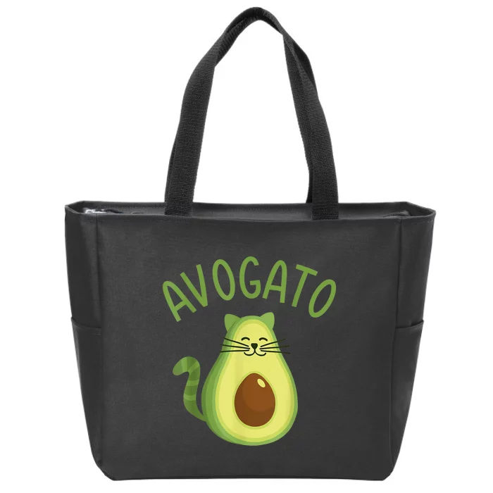 Funny Avogato Cat For Avocado Lover And Cinco De Mayo Zip Tote Bag