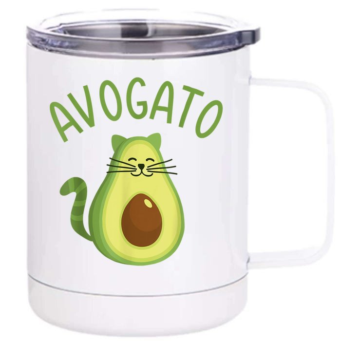 Funny Avogato Cat For Avocado Lover And Cinco De Mayo Front & Back 12oz Stainless Steel Tumbler Cup