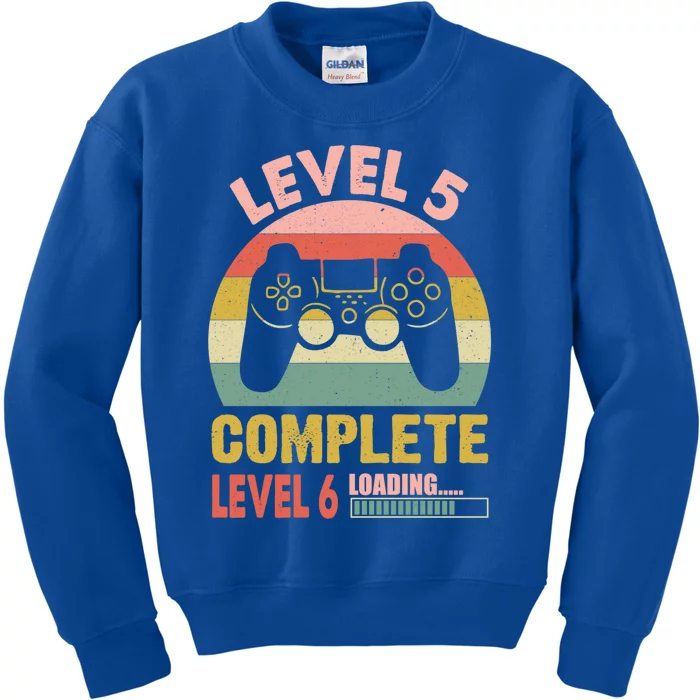 Funny And Cute Gamer Level 5 Complete Level 6 Loading Meaningful Gift Kids Sweatshirt