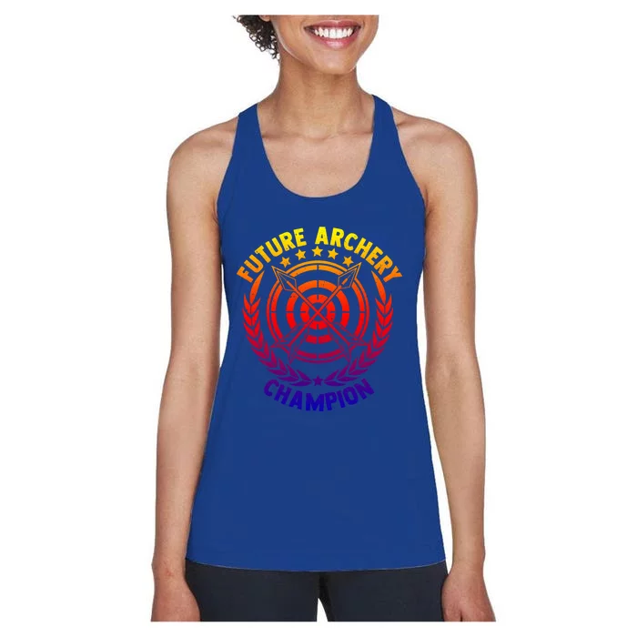 Future Archery Champion Cute Gift Bow Arrow Club Competition Archery Gift Women's Racerback Tank