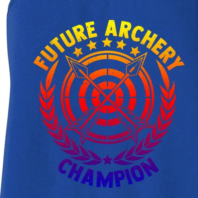 Future Archery Champion Cute Gift Bow Arrow Club Competition Archery Gift Women's Racerback Tank