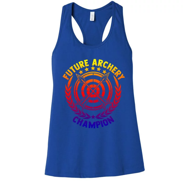 Future Archery Champion Cute Gift Bow Arrow Club Competition Archery Gift Women's Racerback Tank