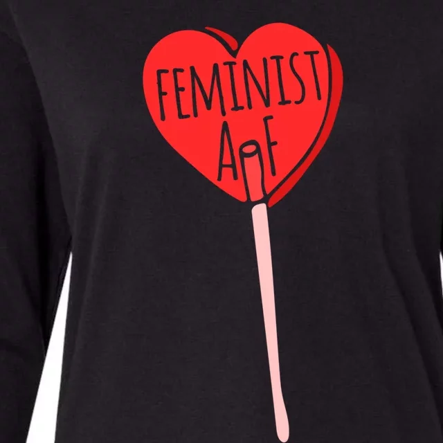 Feminist Af Cool Gift Fun Red Sucker Feminism Womens Cotton Relaxed Long Sleeve T-Shirt