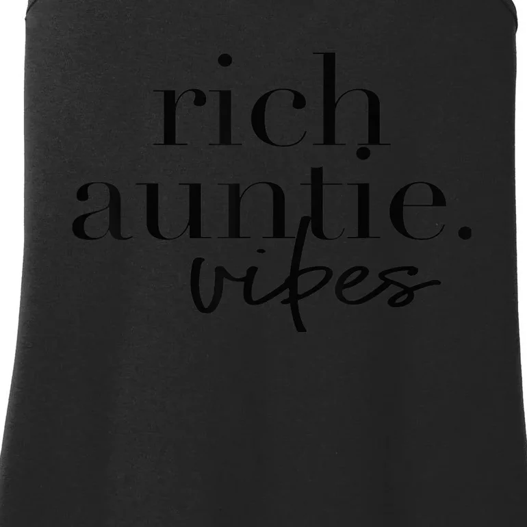 Funny Aunt Cool Aunty - Rich Auntie Vibes Humor Ladies Essential Tank